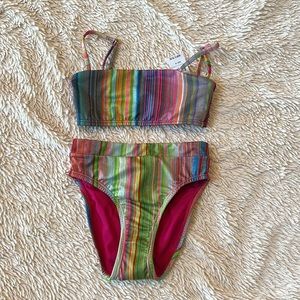 PILYQ Girls High Waisted bikini Rainbow 8 High Thigh NWT